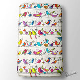 Floral Kingfisher Bird Printed Fabric Material Online